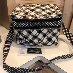 Chanel Monochrome Checkered Crossbody Bag Cooler Bag great for Traveling / Beach
